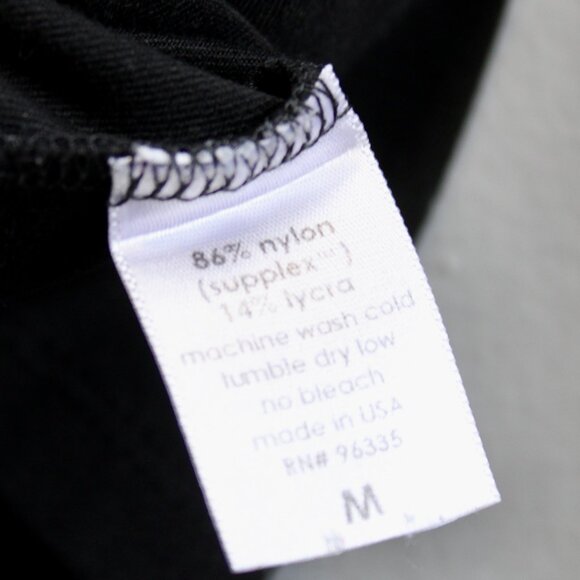 Susan Monaco Black Ruched Faux Wrap Crossover Short Sleeve Mini Dress sz Medium - Picture 6 of 6